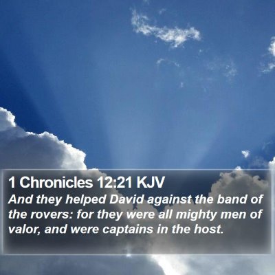 1 Chronicles 12:21 KJV Bible Verse Image