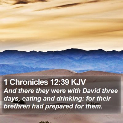 1 Chronicles 12:39 KJV Bible Verse Image