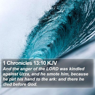 1 Chronicles 13:10 KJV Bible Verse Image