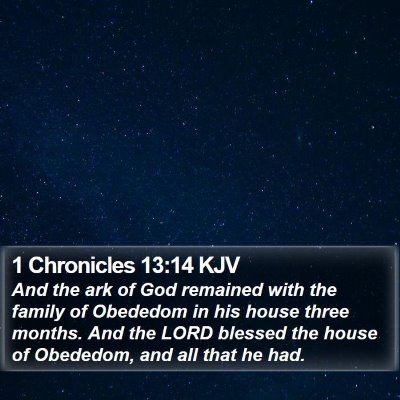 1 Chronicles 13:14 KJV Bible Verse Image