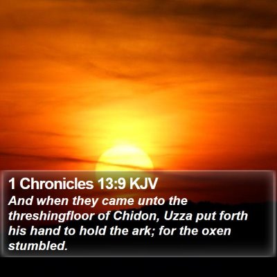 1 Chronicles 13:9 KJV Bible Verse Image