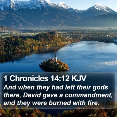 1 Chronicles 14:12 KJV Bible Verse Image