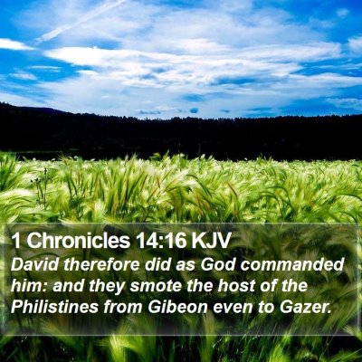 1 Chronicles 14:16 KJV Bible Verse Image