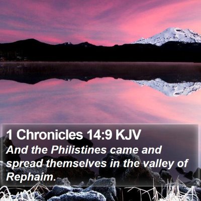 1 Chronicles 14:9 KJV Bible Verse Image