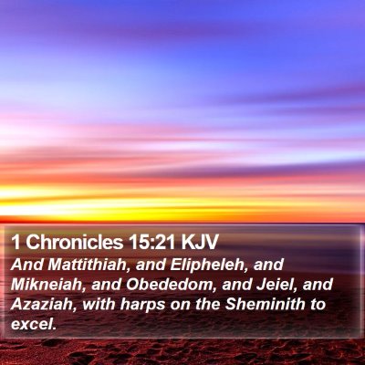 1 Chronicles 15:21 KJV Bible Verse Image