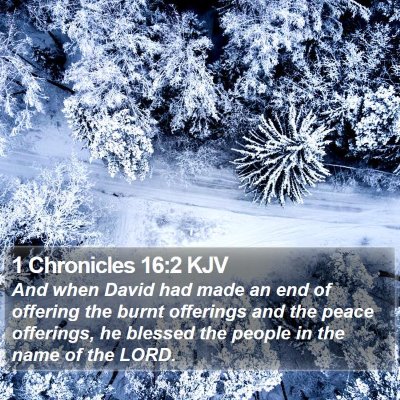 1 Chronicles 16:2 KJV Bible Verse Image