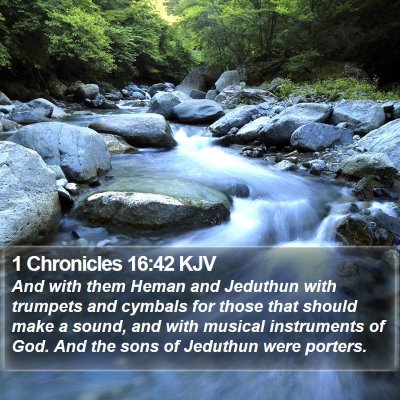 1 Chronicles 16:42 KJV Bible Verse Image