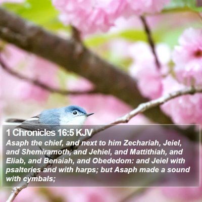 1 Chronicles 16:5 KJV Bible Verse Image