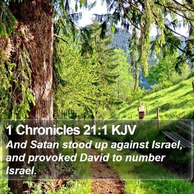 1 Chronicles 21:1 KJV Bible Verse Image