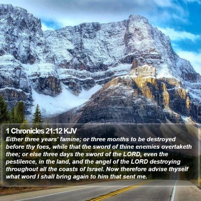 1 Chronicles 21:12 KJV Bible Verse Image