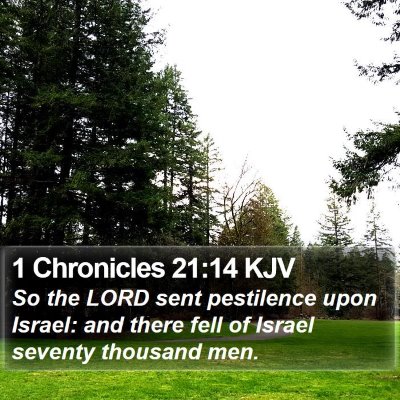 1 Chronicles 21:14 KJV Bible Verse Image