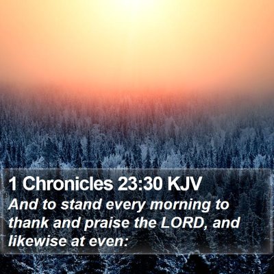 1 Chronicles 23:30 KJV Bible Verse Image