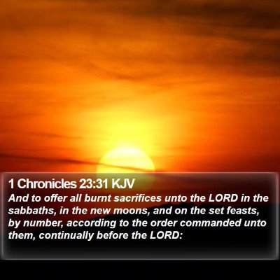 1 Chronicles 23:31 KJV Bible Verse Image