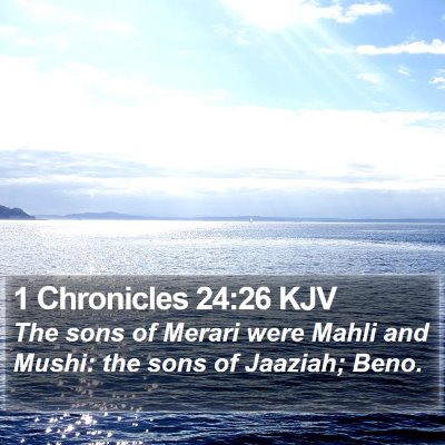 1 Chronicles 24:26 KJV Bible Verse Image