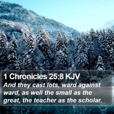 1 Chronicles 25:8 KJV Bible Verse Image