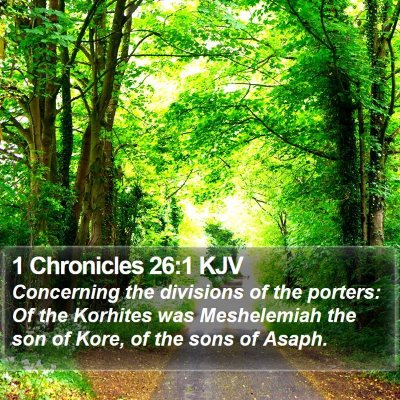 1 Chronicles 26:1 KJV Bible Verse Image