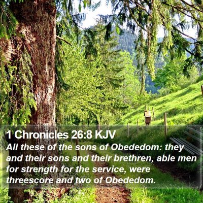 1 Chronicles 26:8 KJV Bible Verse Image