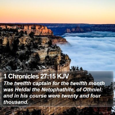 1 Chronicles 27:15 KJV Bible Verse Image