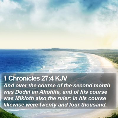 1 Chronicles 27:4 KJV Bible Verse Image