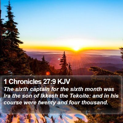 1 Chronicles 27:9 KJV Bible Verse Image