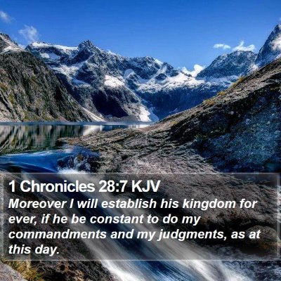1 Chronicles 28:7 KJV Bible Verse Image