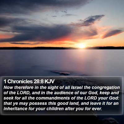 1 Chronicles 28:8 KJV Bible Verse Image