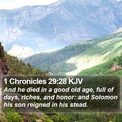 1 Chronicles 29:28 KJV Bible Verse Image