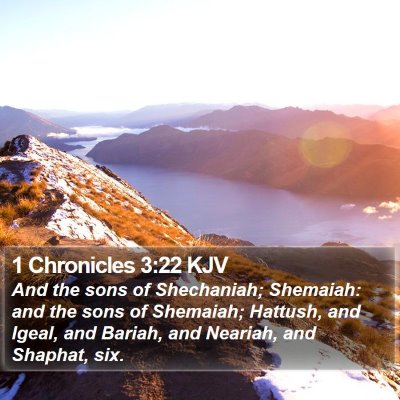 1 Chronicles 3:22 KJV Bible Verse Image