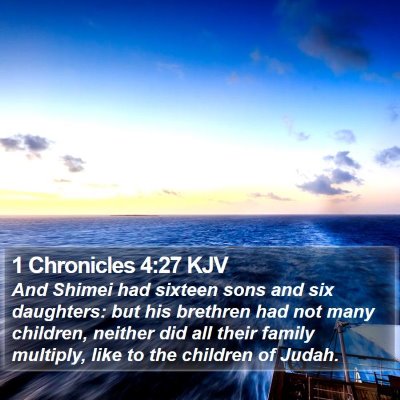 1 Chronicles 4:27 KJV Bible Verse Image