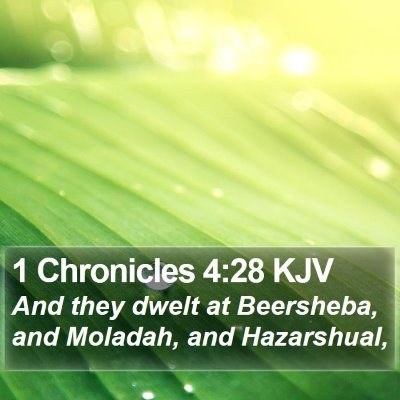 1 Chronicles 4:28 KJV Bible Verse Image