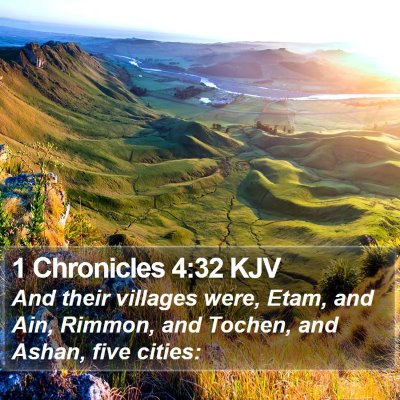 1 Chronicles 4:32 KJV Bible Verse Image