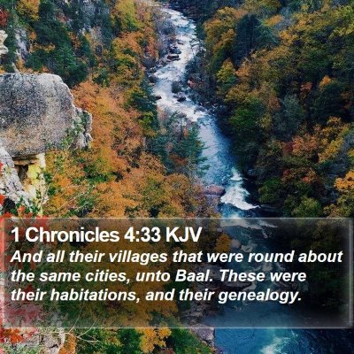 1 Chronicles 4:33 KJV Bible Verse Image