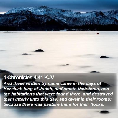 1 Chronicles 4:41 KJV Bible Verse Image