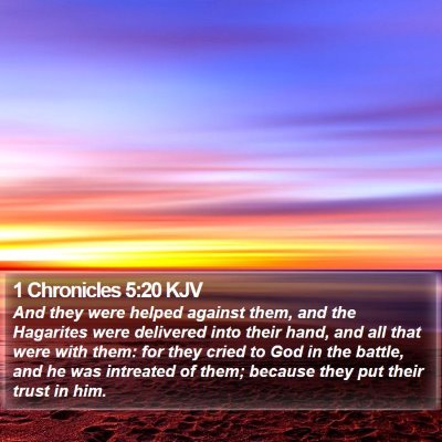 1 Chronicles 5:20 KJV Bible Verse Image