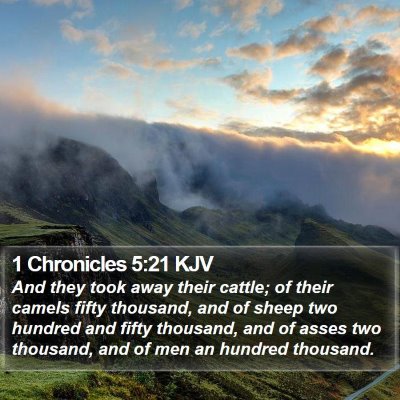 1 Chronicles 5:21 KJV Bible Verse Image