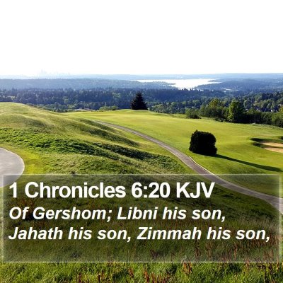 1 Chronicles 6:20 KJV Bible Verse Image