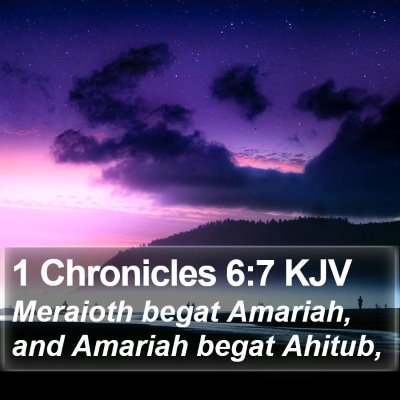 1 Chronicles 6:7 KJV Bible Verse Image