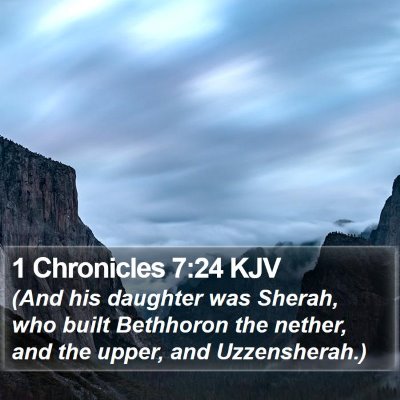 1 Chronicles 7:24 KJV Bible Verse Image