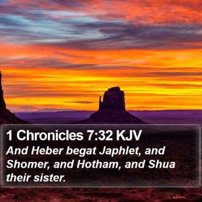 1 Chronicles 7:32 KJV Bible Verse Image