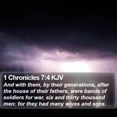 1 Chronicles 7:4 KJV Bible Verse Image