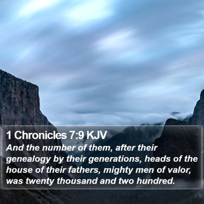 1 Chronicles 7:9 KJV Bible Verse Image