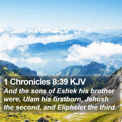 1 Chronicles 8:39 KJV Bible Verse Image