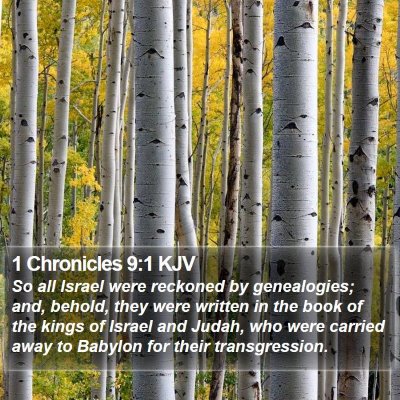 1 Chronicles 9:1 KJV Bible Verse Image
