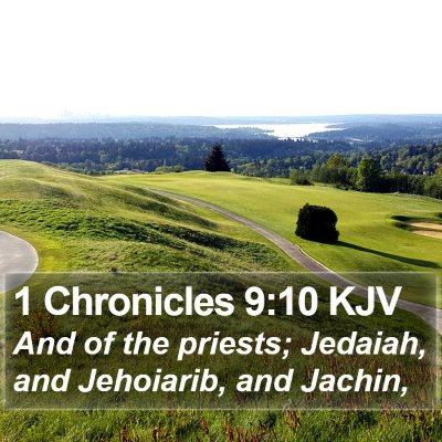 1 Chronicles 9:10 KJV Bible Verse Image