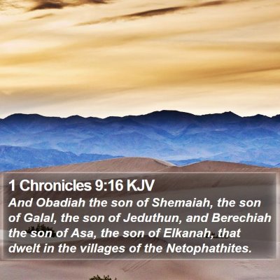 1 Chronicles 9:16 KJV Bible Verse Image