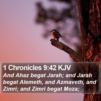 1 Chronicles 9:42 KJV Bible Verse Image