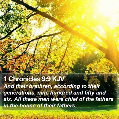 1 Chronicles 9:9 KJV Bible Verse Image