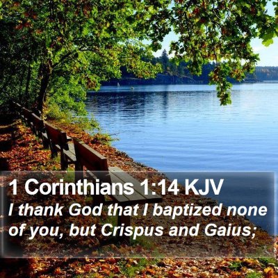 1 Corinthians 1:14 KJV Bible Verse Image