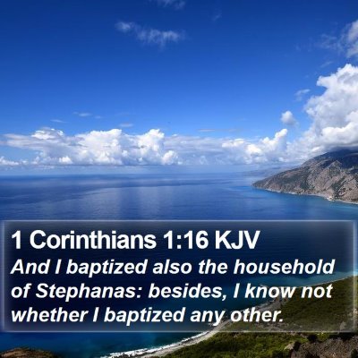 1 Corinthians 1:16 KJV Bible Verse Image