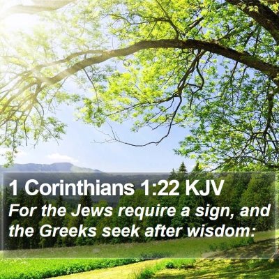 1 Corinthians 1:22 KJV Bible Verse Image
